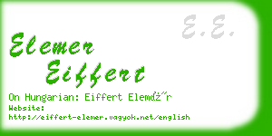 elemer eiffert business card